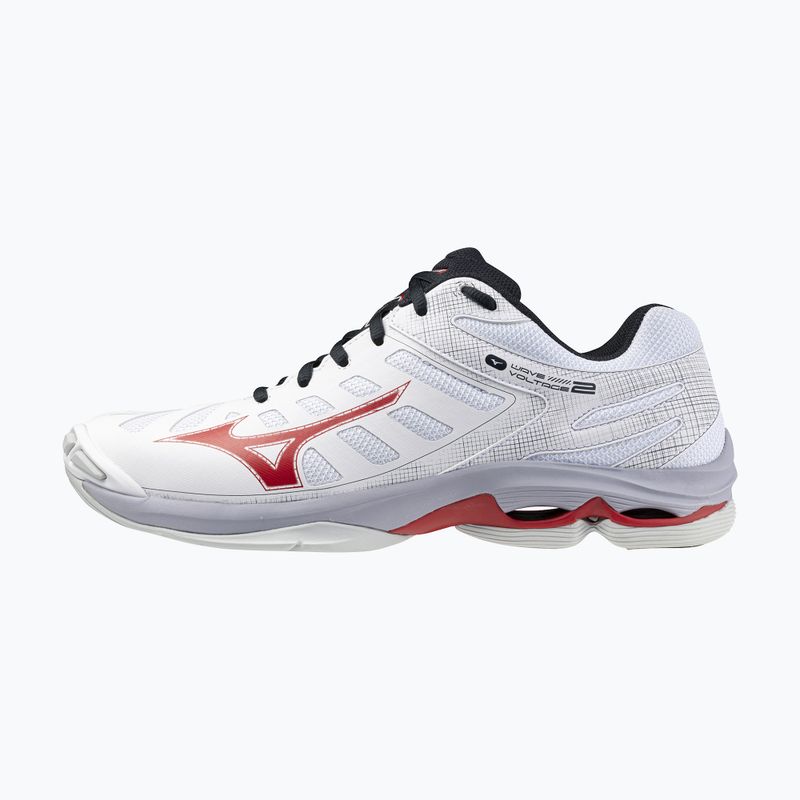 Férfi röplabda cipő Mizuno Wave Voltage 2 fehér/salsa/fekete 8