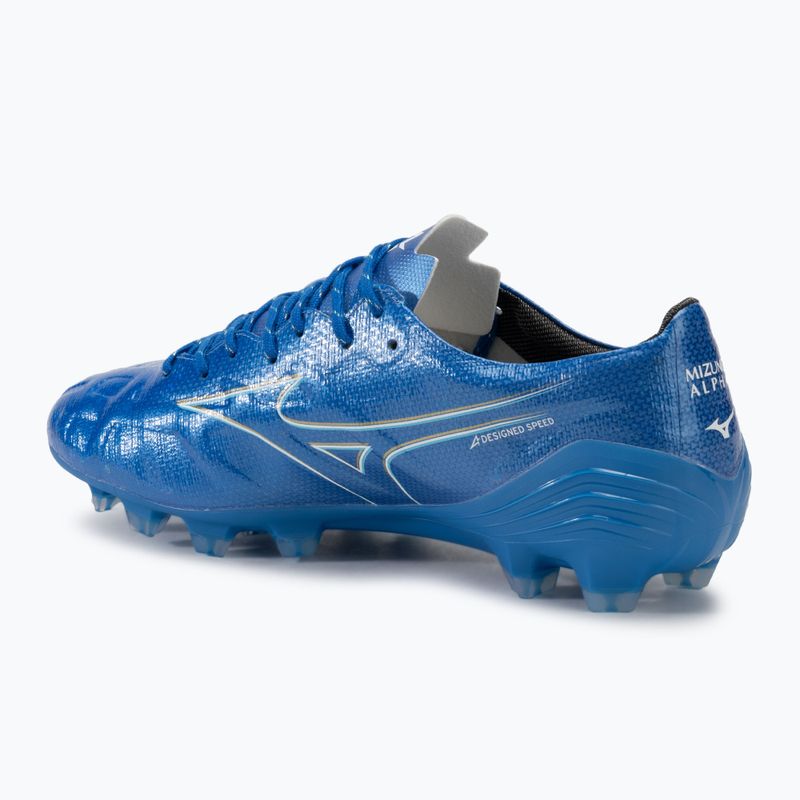 Férfi futballcipő Mizuno α Pro FG fehér/lézerkék/arany 3