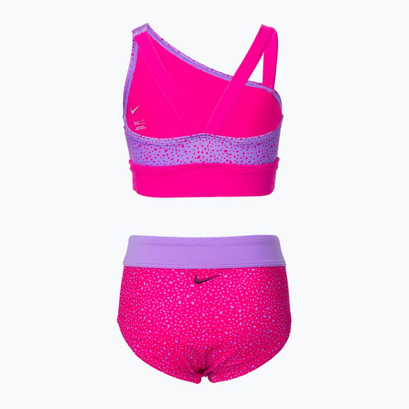Gyermek kétrészes fürdőruha Nike Water Dots Aszimmetrikus rózsaszín NESSC725-672 2