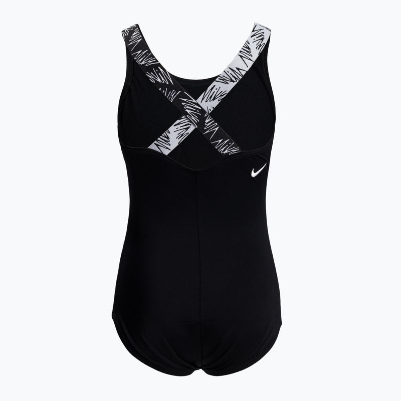 Nike Crossback egyrészes gyermek fürdőruha fekete NESSC727-001 2