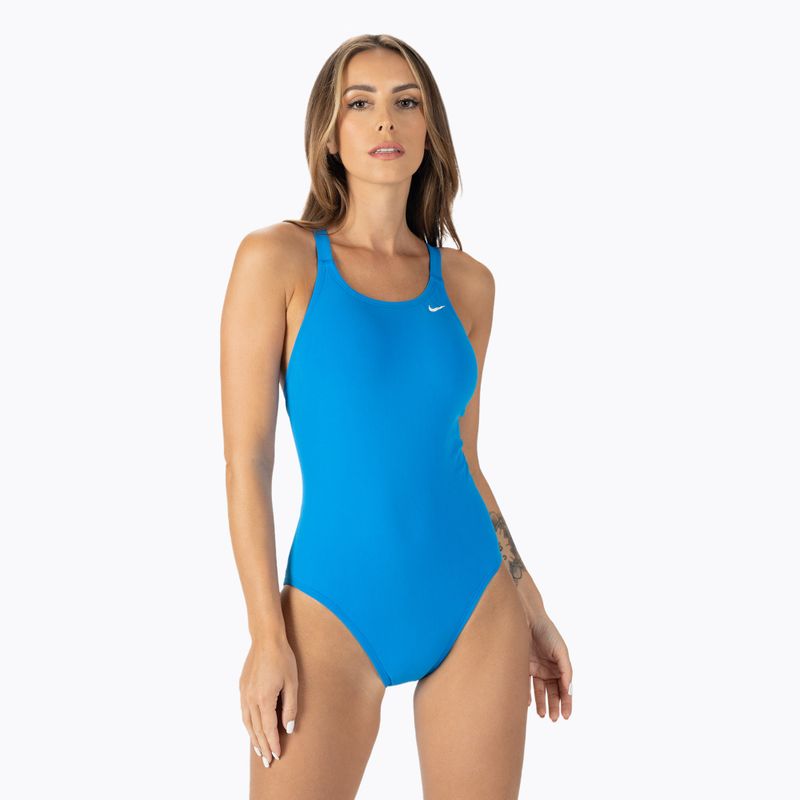 Nike Hydrastrong Solid Fastback női egyrészes fürdőruha kék NESSA001-458