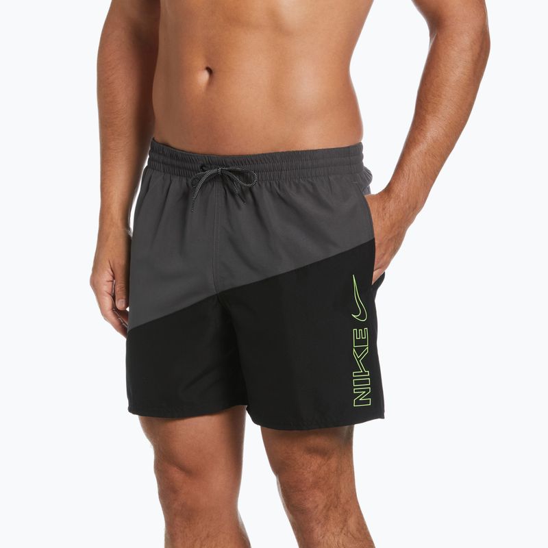 Férfi Nike Block Swoosh 5" Volley úszónadrág fekete NESSC492-001 3