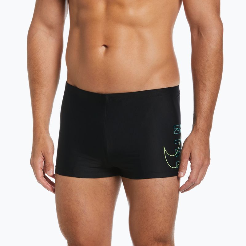 Férfi Nike Reflect Logo Square Leg úszó boxeralsó fekete NESSC583 5