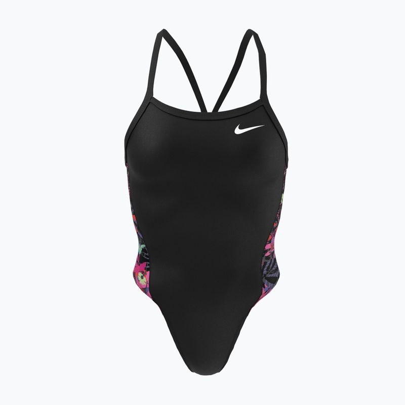 Női fürdőruha egyrészes Nike Multiple Print Racerback Splice One fekete NESSC051-001 5