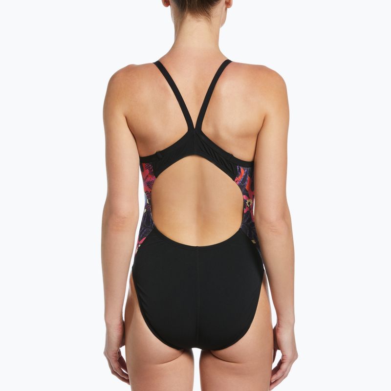 Női fürdőruha egyrészes Nike Multiple Print Racerback Splice One fekete NESSC051-001 9