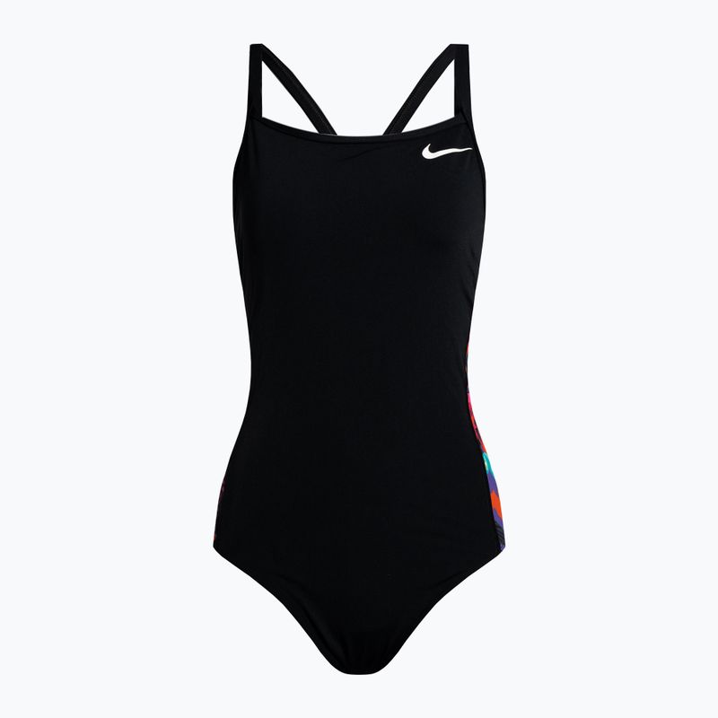 Női fürdőruha egyrészes Nike Multiple Print Racerback Splice One fekete NESSC051-001