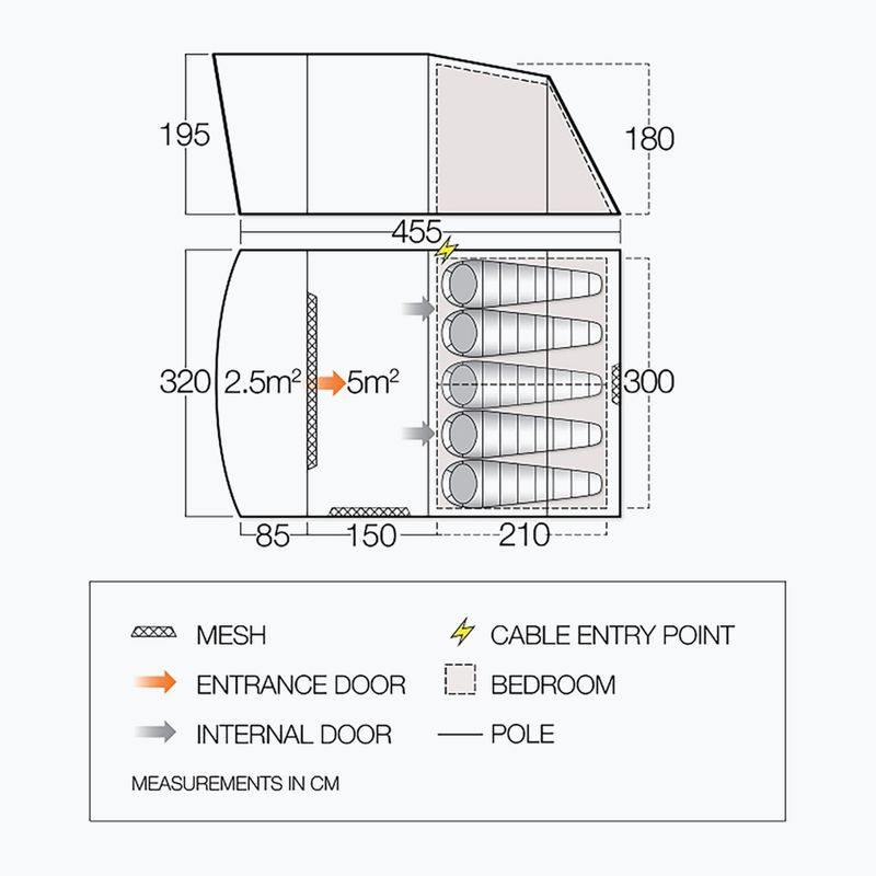 Vango Avington Flow 500 5 személyes kemping sátor zöld TESAVFLOW000001 2