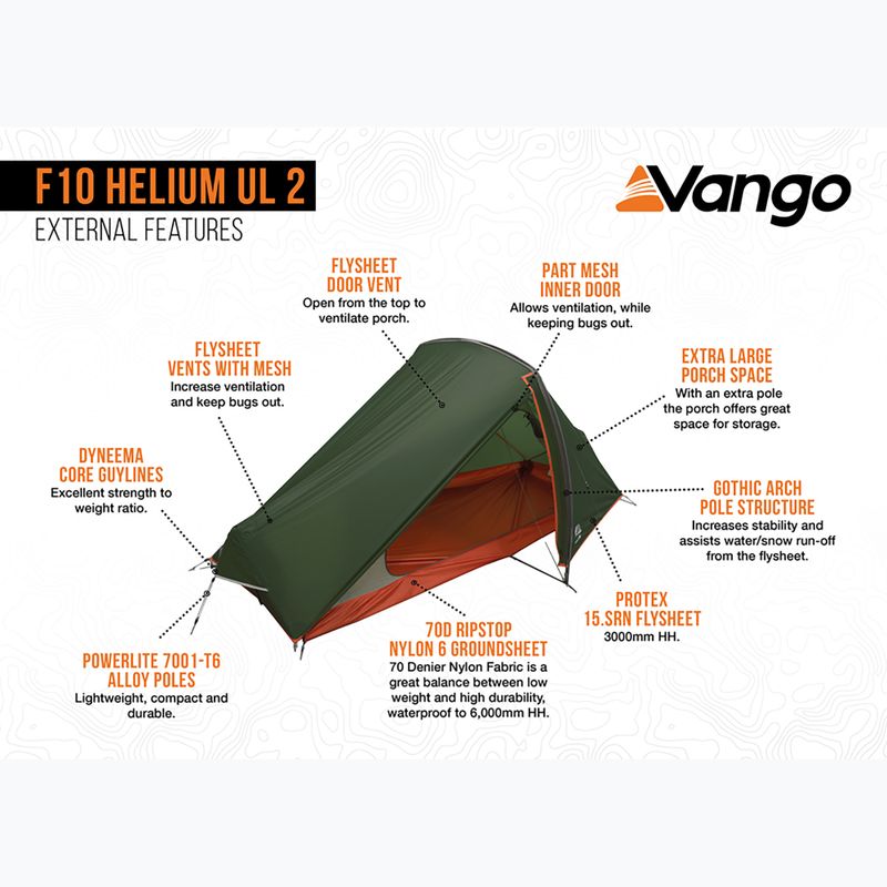 Vango Helium UL 2 alpesi zöld 2 személyes trekking sátor 15