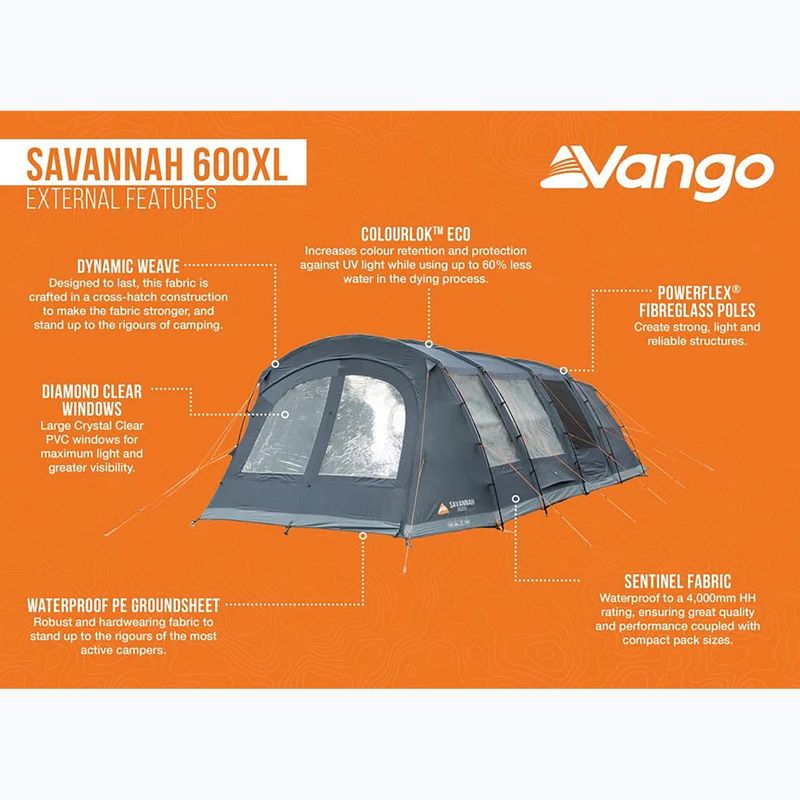 Kempingsátor 6-osobowy Vango Savannah 600XL deep blue 9