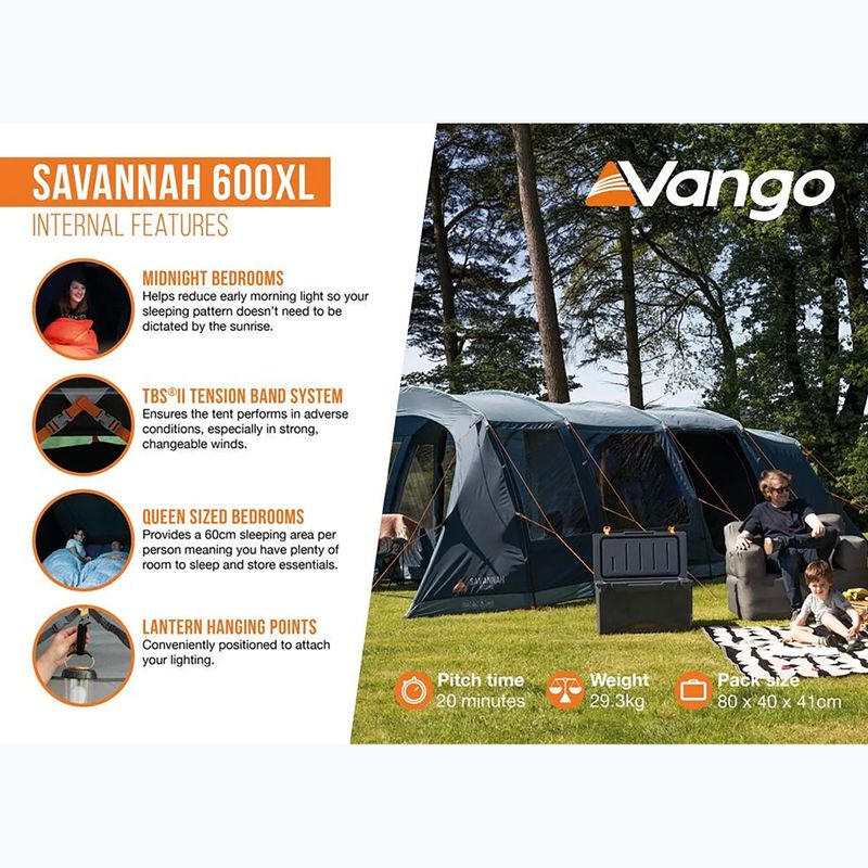 Kempingsátor 6-osobowy Vango Savannah 600XL deep blue 10