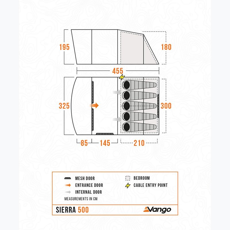 Vango Sierra 500 mélykék 5 személyes kemping sátor 18