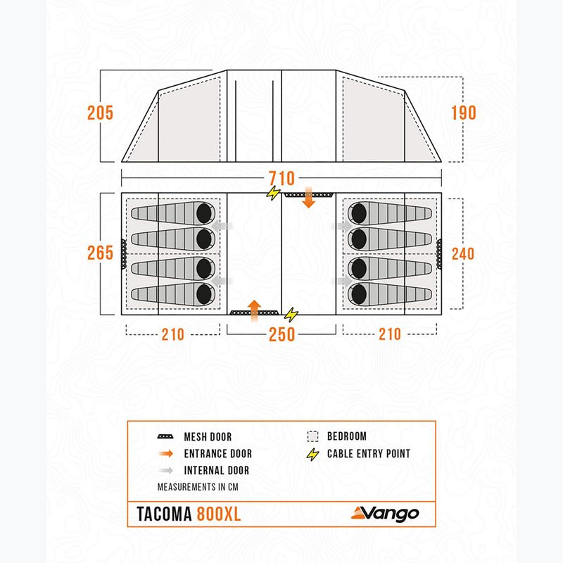 8 személyes Vango Tacoma 800XL mélykék kemping sátor Vango Tacoma 800XL mélykék 2