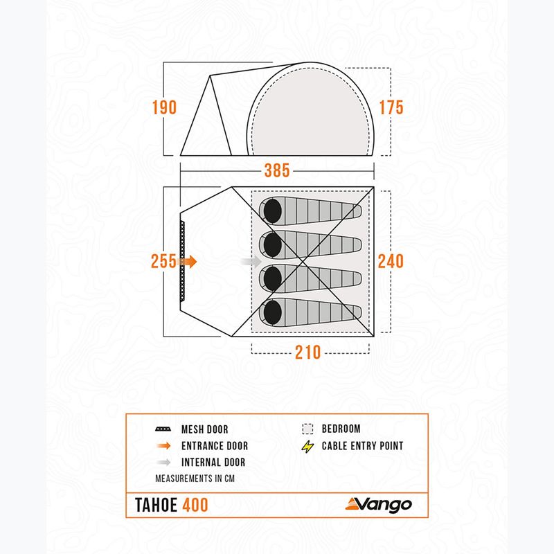 Vango Tahoe 400 mélykék 4 személyes kemping sátor 2
