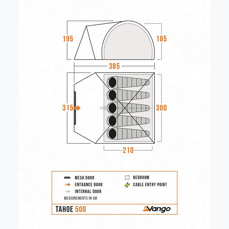 Vango Tahoe 500 mélykék 5 személyes kemping sátor 2