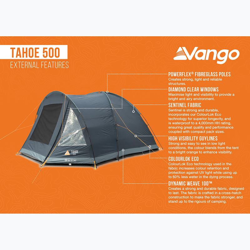 Vango Tahoe 500 mélykék 5 személyes kemping sátor 13