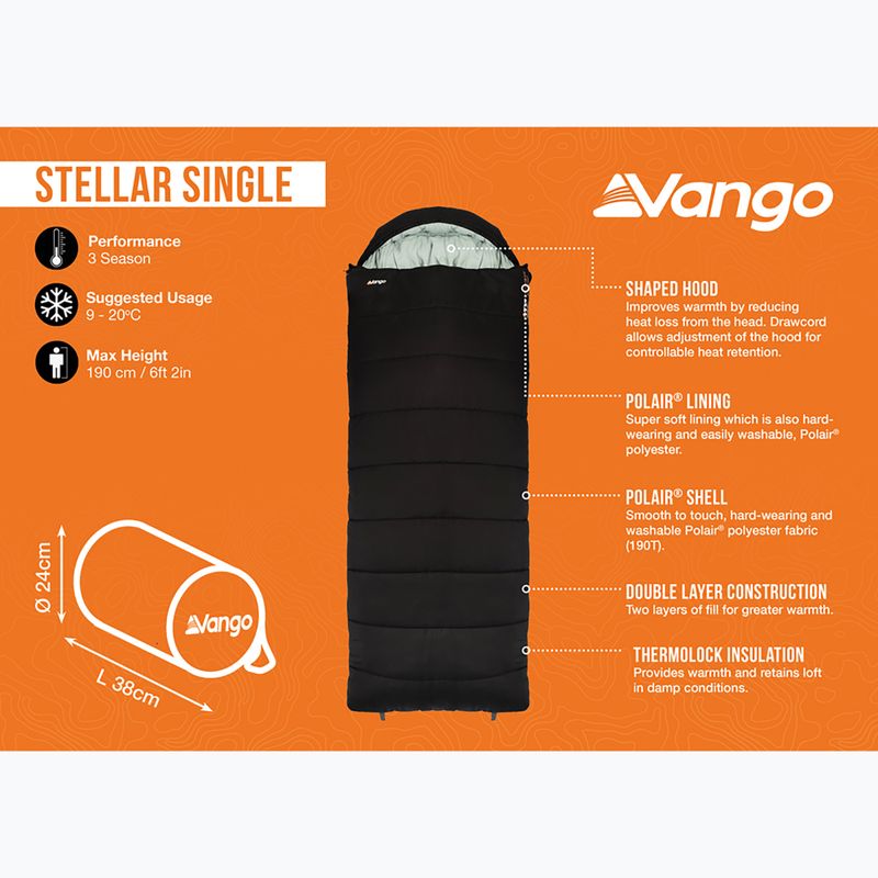 Vango Stellar hálózsák egyszemélyes fekete 10