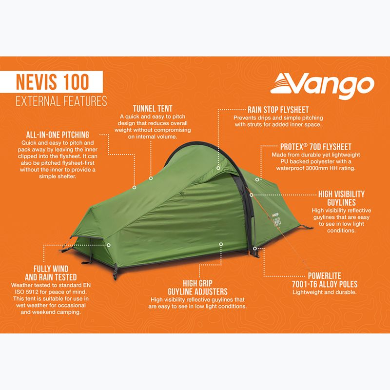 Vango Nevis 100 pamir zöld 1 személyes trekking sátor 14