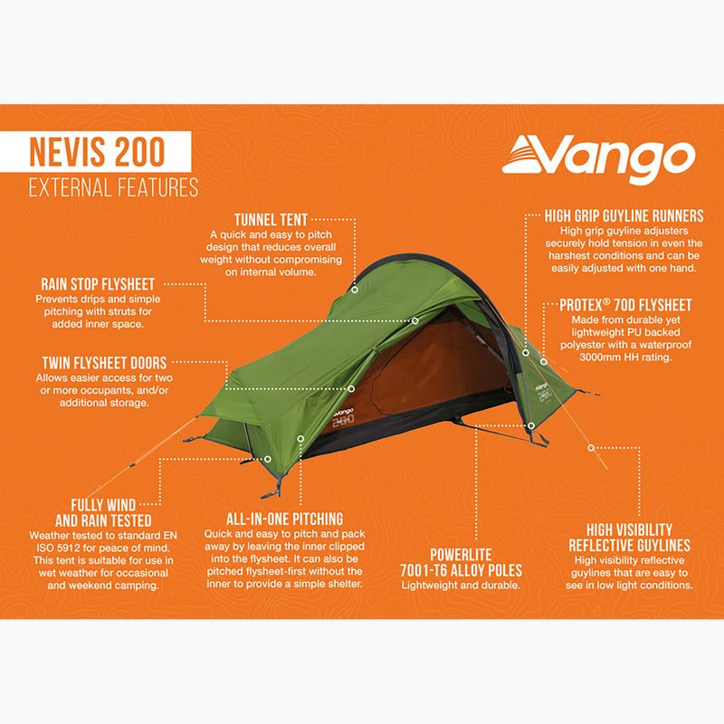 Vango Nevis 200 pamir zöld 2 személyes trekking sátor 13