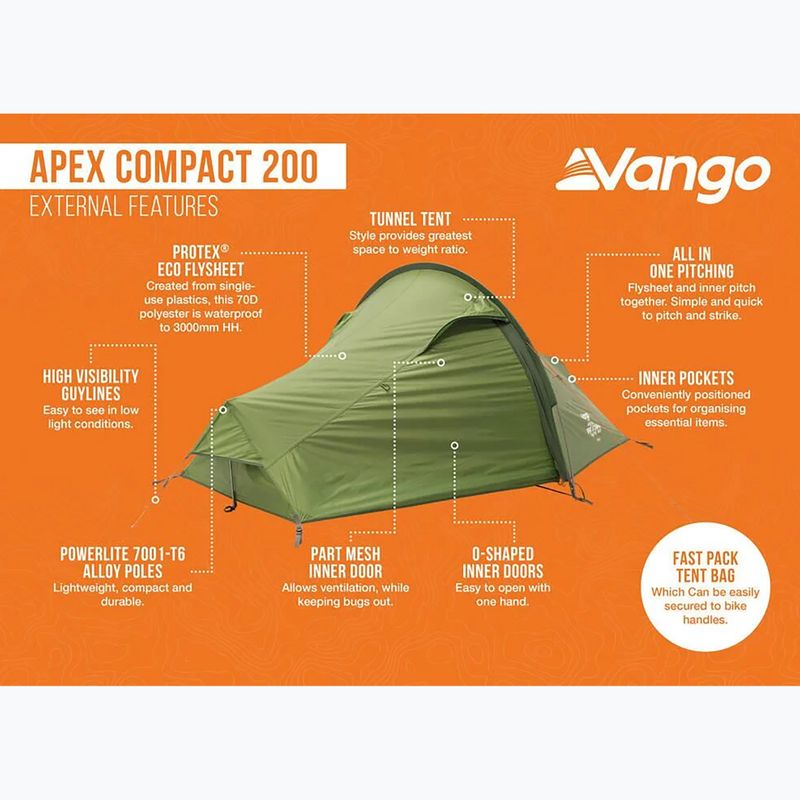 Túrasátor 2-osobowy Vango Apex Compact 200 forest green 13