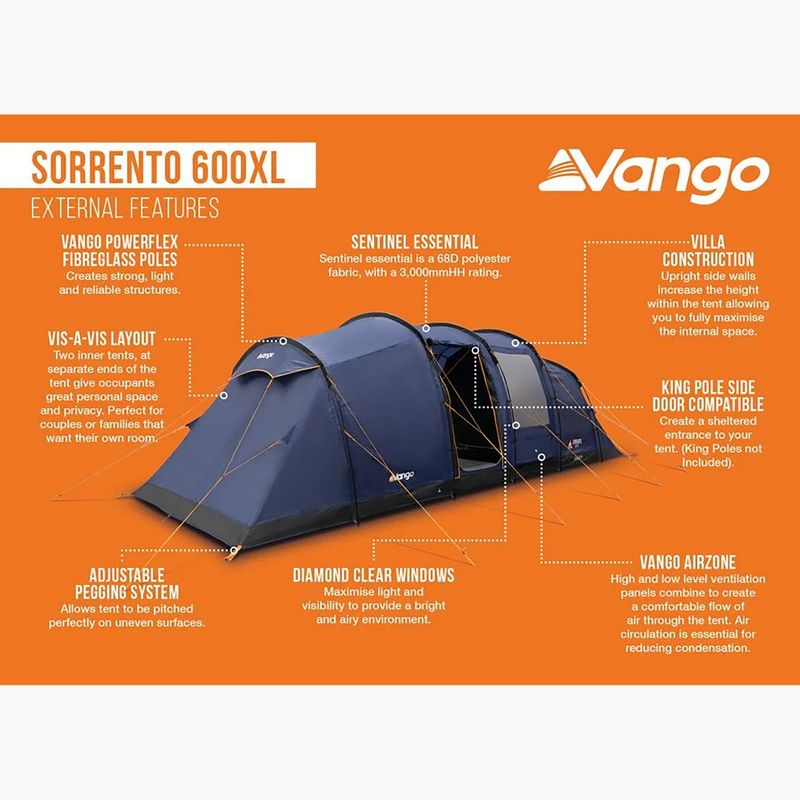 Kempingsátor 6-osobowy Vango Sorento 600XL twilight blue 12