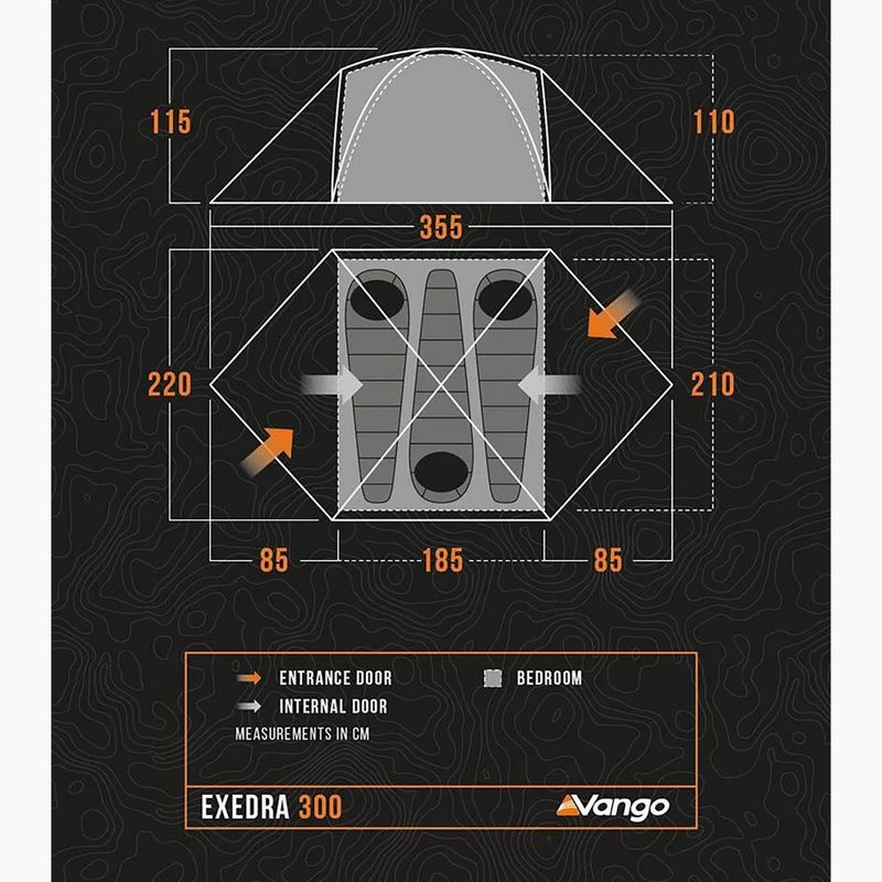 Túrasátor 3-osobowy Vango Exedra 300 forest green 2
