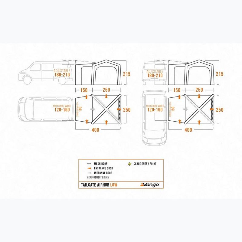 Előszoba autóhoz Vango AirHub II Low cloud grey 11