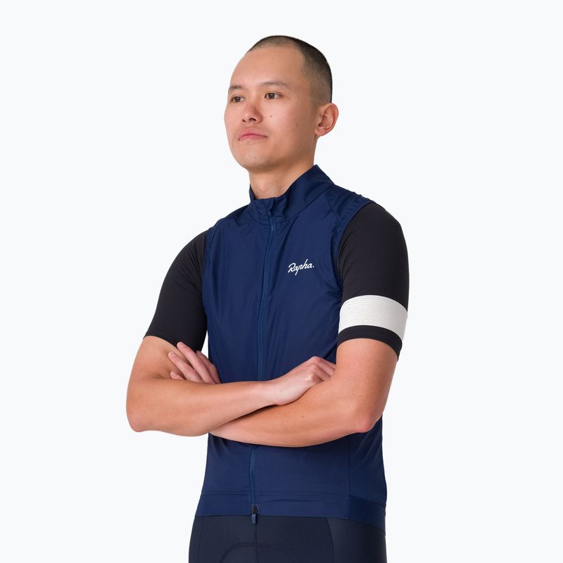 Férfi kerékpáros mellény Rapha Core Gilet Navy/White 2