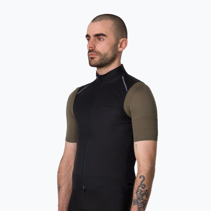 Férfi kerékpáros mellény Rapha Brevet Element Wind Gilet black/grey 2