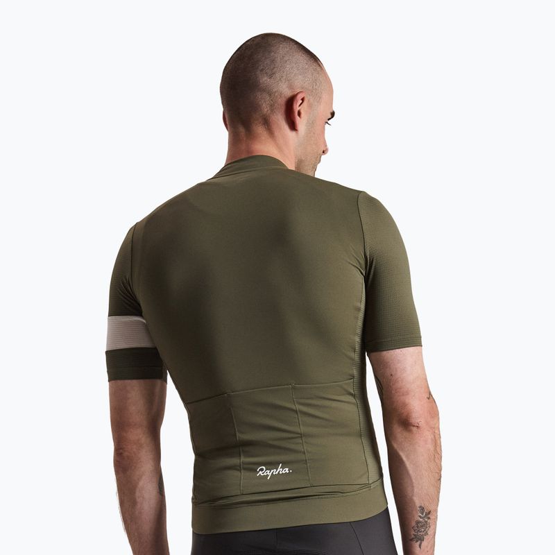 Férfi kerékpáros mez Rapha Core Lightweight Jersey dark green/white 2