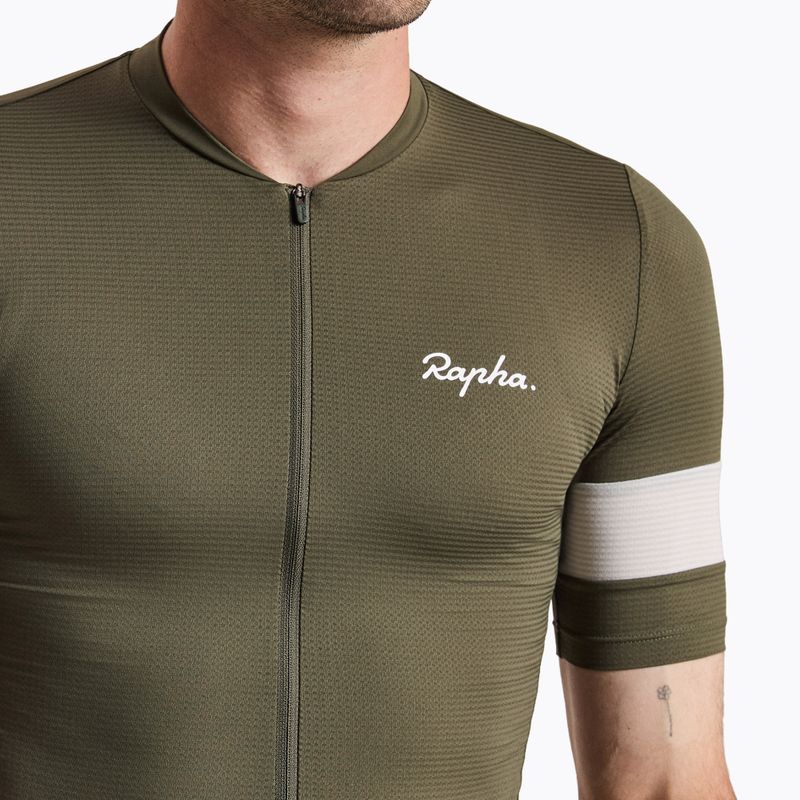Férfi kerékpáros mez Rapha Core Lightweight Jersey dark green/white 3