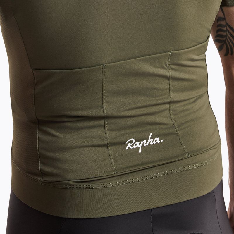 Férfi kerékpáros mez Rapha Core Lightweight Jersey dark green/white 4