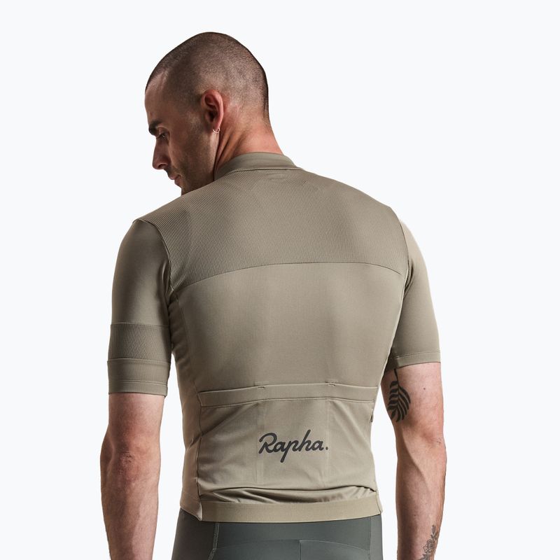 Férfi kerékpáros mez Rapha Brevet Element Jersey khaki/black 2