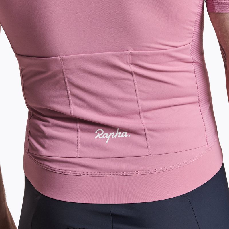 Férfi kerékpáros mez Rapha Core Lightweight Jersey dusty mauve/white 4