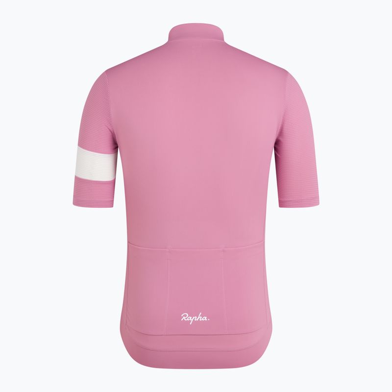 Férfi kerékpáros mez Rapha Core Lightweight Jersey dusty mauve/white 6