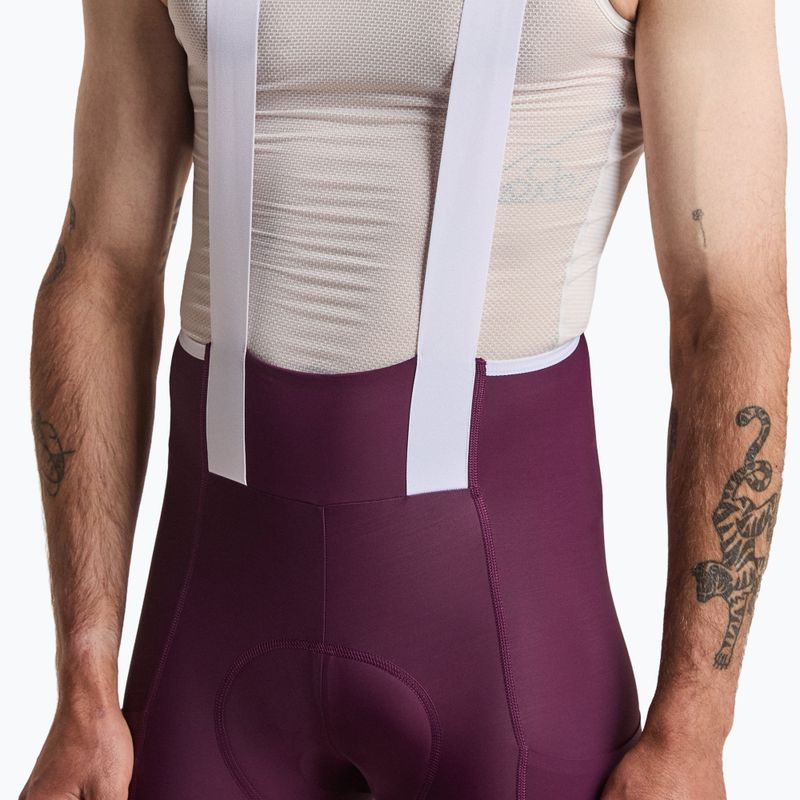 Férfi kerékpáros rövidnadrág Rapha Brevet Element Cargo Bib Shorts plum/white 3