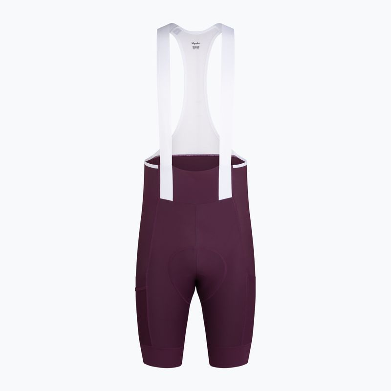 Férfi kerékpáros rövidnadrág Rapha Brevet Element Cargo Bib Shorts plum/white 5