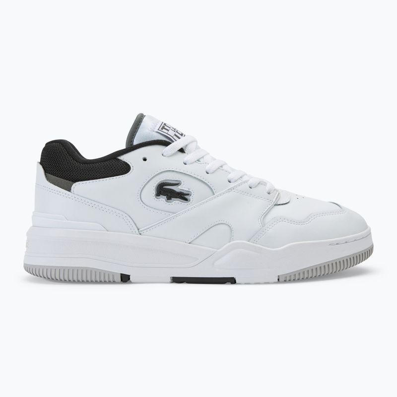 Férfi Lacoste Lineshot kontrasztos gallérú bőr fehér/fekete cipő 2