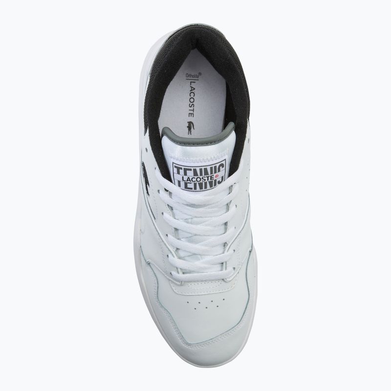 Férfi Lacoste Lineshot kontrasztos gallérú bőr fehér/fekete cipő 5