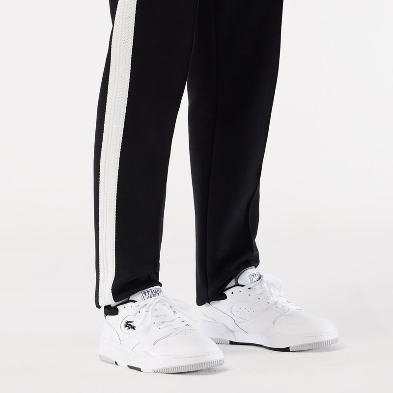 Férfi Lacoste Lineshot kontrasztos gallérú bőr fehér/fekete cipő 14