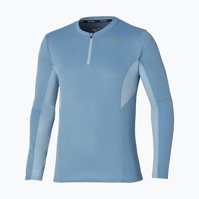 Férfi futó hosszú ujjú Mizuno Dryaeroflow Half Zip párizsi kék