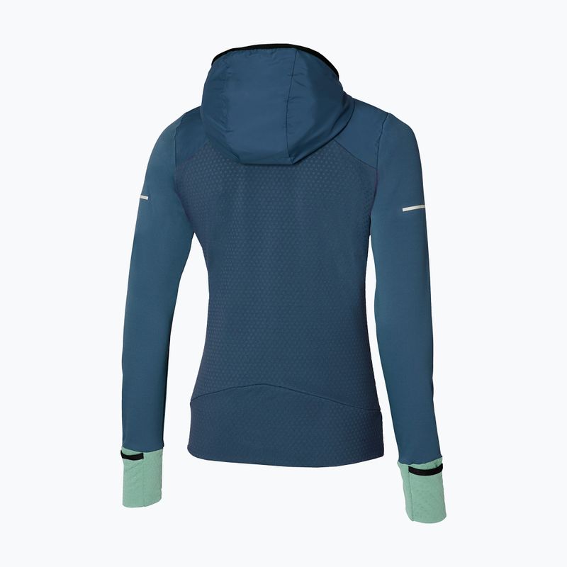 Női futó dzseki Mizuno Warmalite Hybrid Full Zip kék szárnyas teal 2