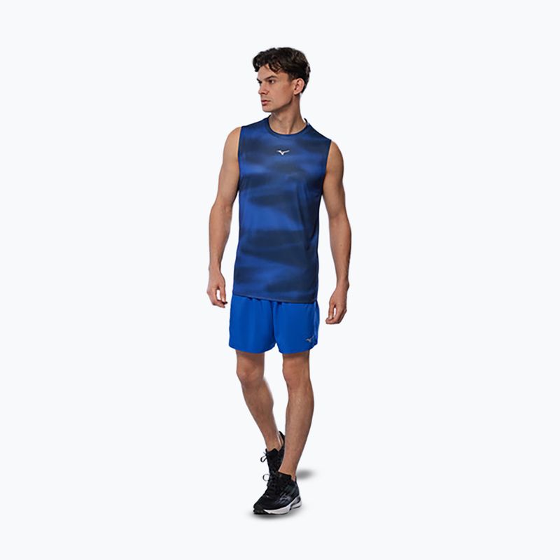 Férfi futópóló Mizuno Core Graphic ujjatlan kék reflex kék 2