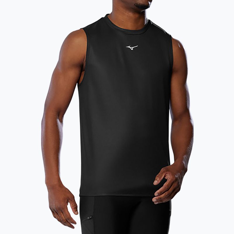 Férfi Mizuno Core Graphic ujjatlan futó póló fekete oni