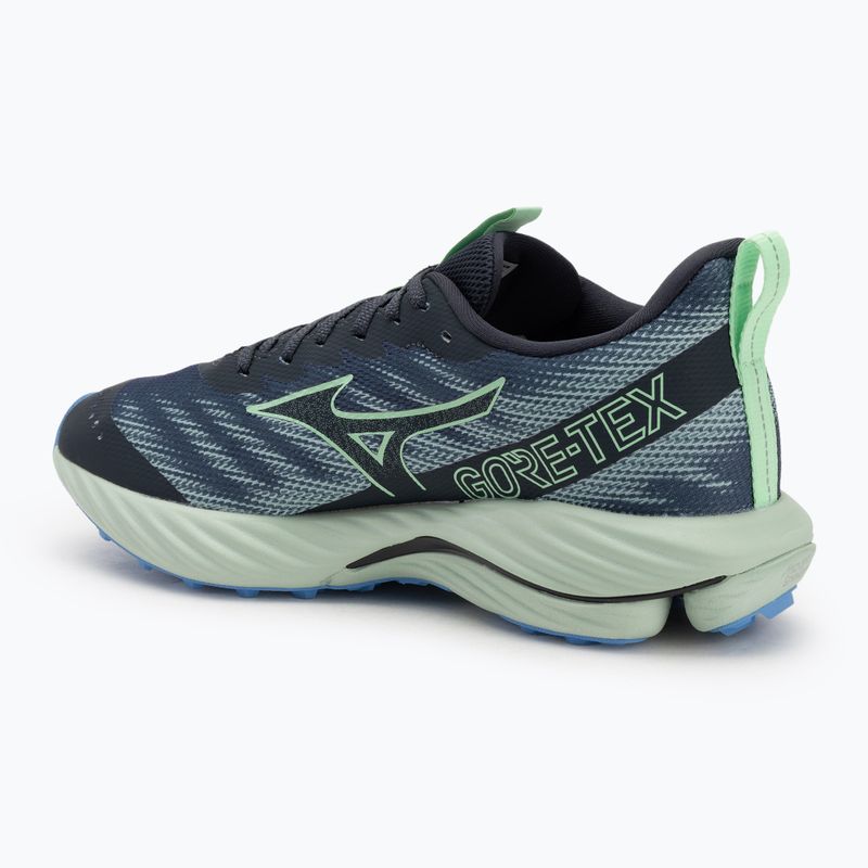 Férfi futócipő Mizuno Wave Rider GTX 2 vintage indigo / neo menta / elöl kék 3