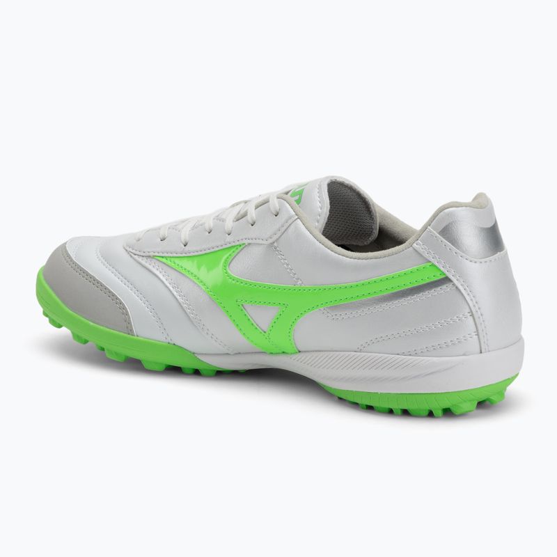 Mizuno Morelia Sala Pro TF férfi futballcipő fehér/neonzöld/galaxy ezüst 3