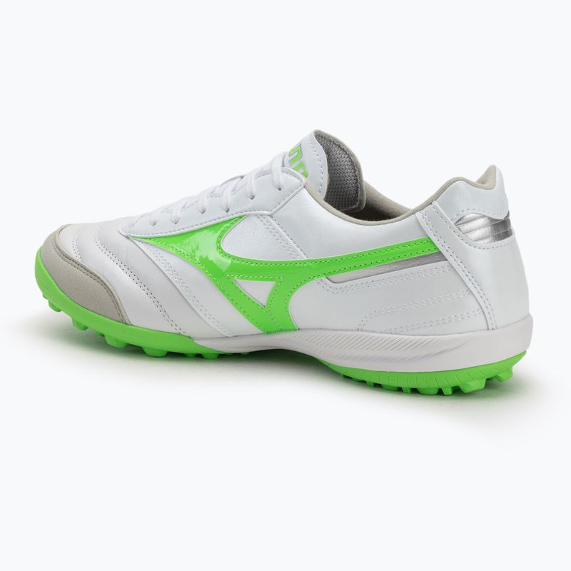 Férfi Mizuno Morelia Sala Elite TF futballcipő fehér/neonzöld/galaxy ezüst 3