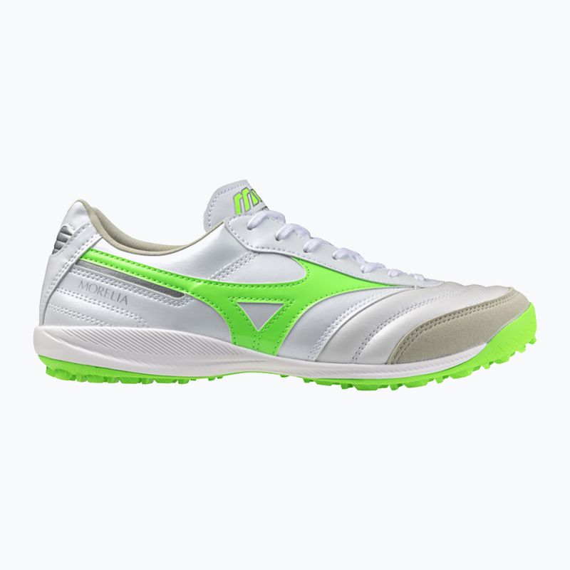 Férfi Mizuno Morelia Sala Elite TF futballcipő fehér/neonzöld/galaxy ezüst