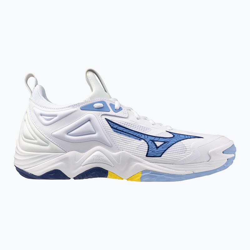 Mizuno Wave Momentum 3 röplabda cipő fehér/balwether kék/bel air kék 8