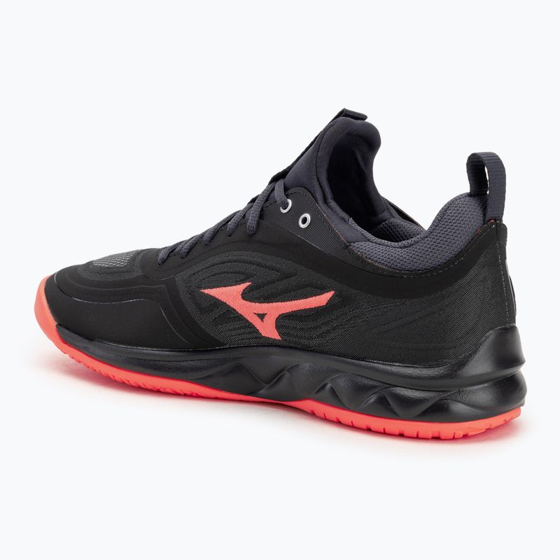 Mizuno Wave Luminous 3 röplabdacipő fekete/neonlámpa/páva kék 3