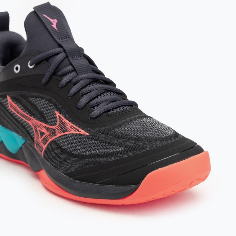 Mizuno Wave Luminous 3 röplabdacipő fekete/neonlámpa/páva kék 7